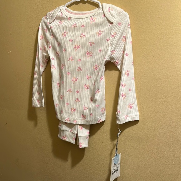 Cloud Island Pink Floral Kids Pajamas - Picture 1 of 3